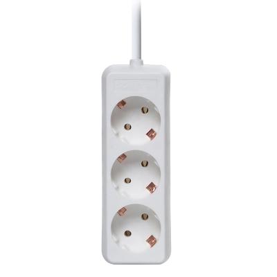 China Wholesale 16A UK Standard EU Power Strip 3 Outlets Residential / General Purpose Extension Socket With Grounding Electrical Cable for sale