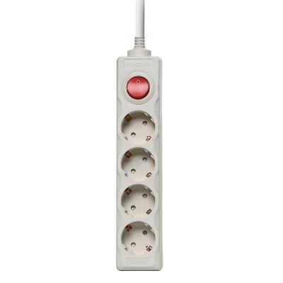 China Universal Simple Design 16a 4 Way Residential/Multipurpose Power Strip Socket Extension Socket With Wire Cord for sale