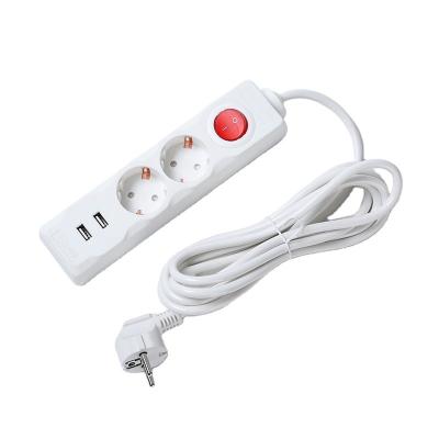 China Residential/Multi-Purpose Mold Wholesale Multiple Eu Plug Extension Electrical Current 16a Standard Strip With USB Port for sale