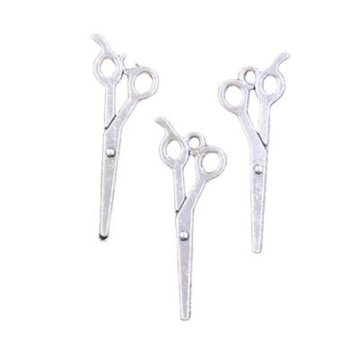 China Metal Charms Barber Scissors 30x10mm Handmade Making Fit, Vintage Color Tibetan Silver Pendants, DIY For Bracelet Necklace for sale