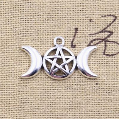 China Zinc Alloy Charms Antique Silver Triple Color Viking Moon Star Goddess Pendants DIY Crafts Making Findings Handmade Tibetan Jewelry for sale