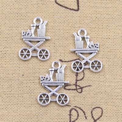 China Red Wine Zinc Alloy Dining Cart Car Charms Antique Silver Color Pendants DIY Crafts Making Findings Handmade Tibetan Jewelry for sale