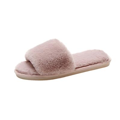 China Lightweight Women Ladies Room Bedroom Slippers Fashion Style Fuzzy Fluffy Furry Sandal Open Toe Antiskid Slippers for Women Bedroom Home for sale