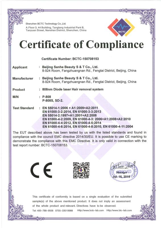 Europe CE - Beijing Sanhe Beauty S & T Co., Ltd