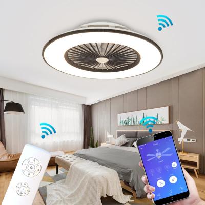 China Modern Stationery 36w Rechargeable No Noise Tower Led Light Retractable Power Ceiling Fan Light for sale