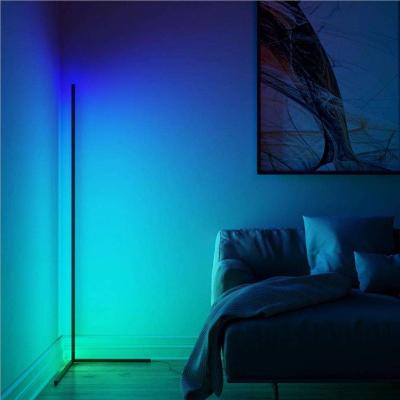 China Modern Bedroom Floor Lamp RGB Floor Lamp Black Simple Led Corner Smart Home Corner Light for sale