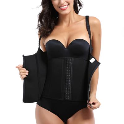 China Amazon Top Selling Neoprene Double Strap Antibacterial Waist Trainer Women Slim Waist and Women Breast Lift Shaper for sale