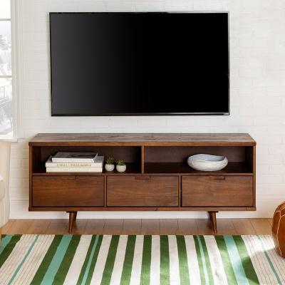 China Modern Living Room Expandable Simple Design Style Solid Wood Fujianhuayi Wooden TV Cabinet with Storage Rack for sale