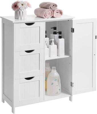 China Modern Wooden Organizer FujianHuayi Floor Cabinet Storage Cabinet with 3 Drawers and 1 Door for Bathroom for sale