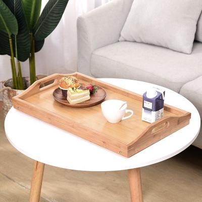 China Huayi Tray With Folding Legs Serving Bamboo Wooden Breakfast Lap Tray Table Foldable for sale