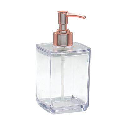 China Modern Clear Transparent Soap Dispenser Hand Bottle Liquid Soap Dispenser Refillable Soap Square Bottle for sale