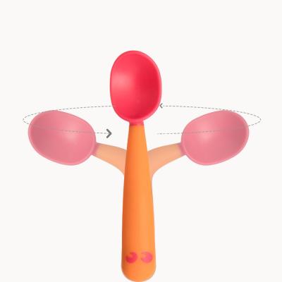 China BPA Free High Quality Training Spoon Baby Feeding Supplies Silicone Baby Spoon for sale