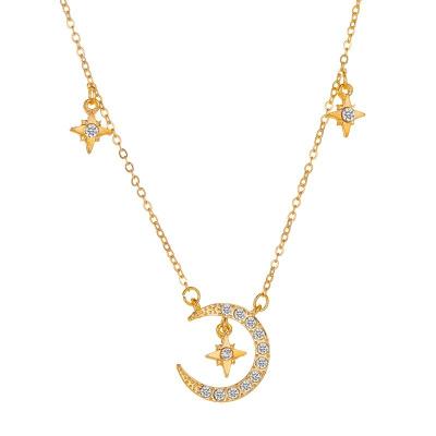 China Cool design clavicle chomel star moon necklace women's minority CSI style accessories for sale