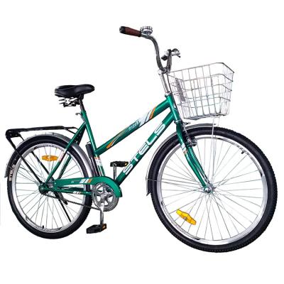 China Steel Bicycle Factory City Bike For Women OEM Lady Bike Cheap Price Good Quality Bike Blue Black With Front Basket for sale