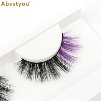 China Abestyou Color Wholesale Colored Cruelty Free 3D Mink Eyelashes High End Eyelashes for sale