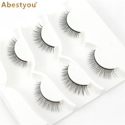 China Abestyou New Style Wholesale Private Label Winged Korean Soft Lashes False 3D Mink Eyelashes for sale