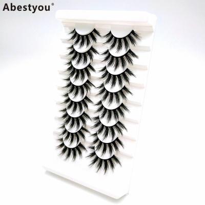 China Abestyou 8pair 8 -25MM Natural Long Free Sample Thick Fake Eye Lash 100% Real 3D Mink Eyelashes for sale