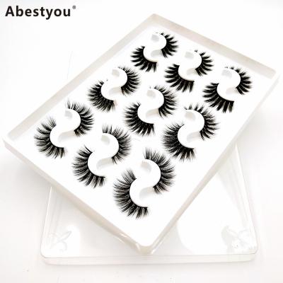 China Abestyou 9pairs 3D 5d Crisscross Mink Eyelash Criss-Cross Eyelash With Customize Box Wholesale Lashes3d Mink Eyelashes Private Label Vendor for sale