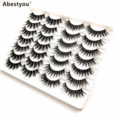 China Abestyou 14 Pair Tapered Double Layer 3D Effect Volume Faux Mink Eyelash Mega Mink Eyelash Extensions for sale