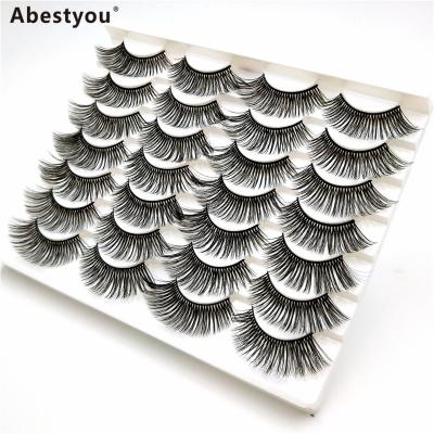 China Abestyou Tapered 14 Pairs Custom Label Synthetic Fiber Padded Bra Eye Lashes Tape False Eyelashes for sale