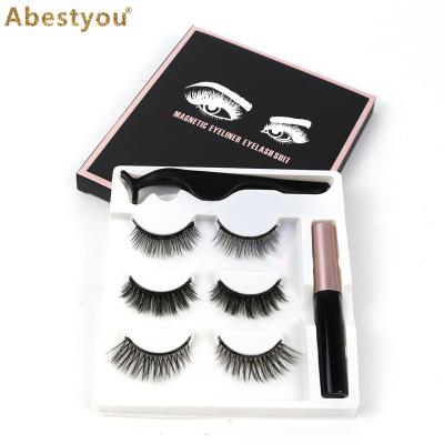 China Abestyou Thick Private Label Mink Magnetic Eyelashes Natural 3D Look False Eyelashes for sale