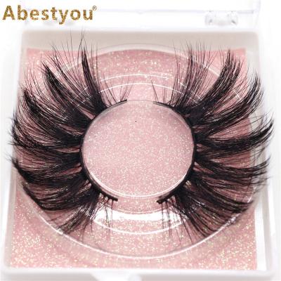 China Abestyou Wholesale Thick Mink Eyelash Custom Label Private Label Natural Highlights 3D Mink Eyelashes for sale