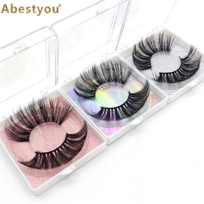 China Abestyou Mink Eyelashes 25mm Thick Mink Eye Long Lashes 25mm Mink Fur Lashes for sale