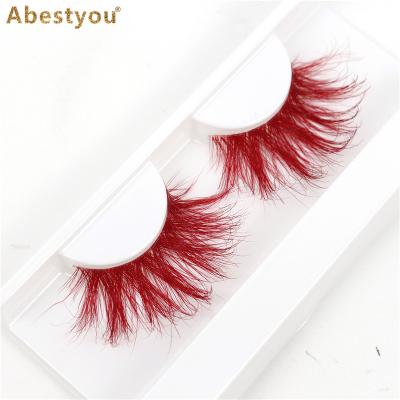 China Abestyou Colored Mink 3D Eyelashes Offer Custom Color Mink Lashes Mink 3D Eyelashes 25mm Packaging Supplier for sale