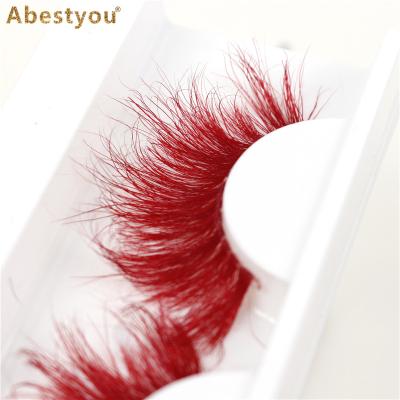 China Abestyou colorful 3D Mink Colored Lashes Wholesale Colorful Mink Eyelash for sale