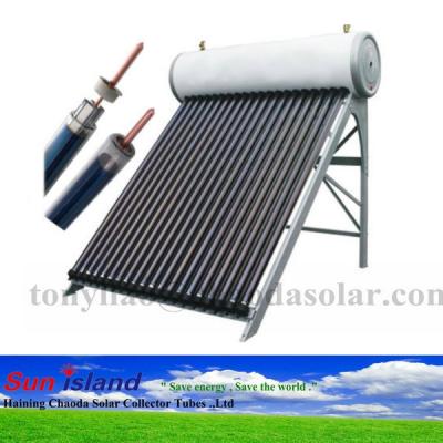 China 200L stainless steel gavalized steel heat pipe pressurized solar water heater with 3 years warranty for sale