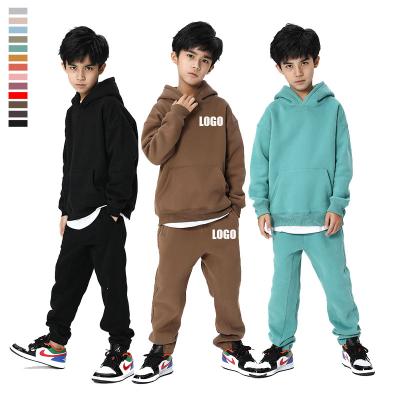 China Sustainable Good Quality Winter Unisex Oversized Fleece Striped Hoodie Kid Sweatsuit for sale