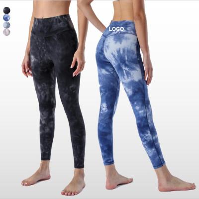 China Breathable Link Dye Yoga Breathable Gaiters 7/8 Length Printed Workout Gaiter Lift Up Link Dye Leggings for sale