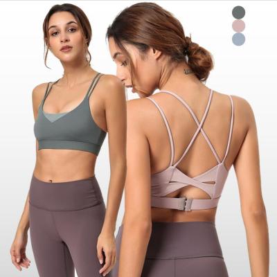 China Breathable Support Sports Bras Patchwork Top Customize Logo Sports Bra Adjustable Women Gym Sports Bra for sale