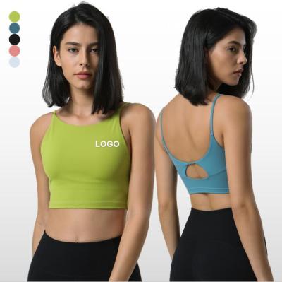 China Women's Breathable Sling Yoga Tank Top Protection Removable Tank Tops Yoga Wear Yoga Backless Tank Tops For Women for sale