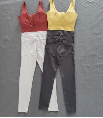 China Good Quality Breathable Yoga Back One Piece Set Workout Jumpsuit Long Jumpsuit Yoga Overalls For Women for sale