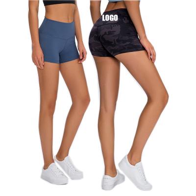 China Breathable In Stock Three Way Nylon High Waisted Workout Shorts Four Way Stretch Shorter Women for sale