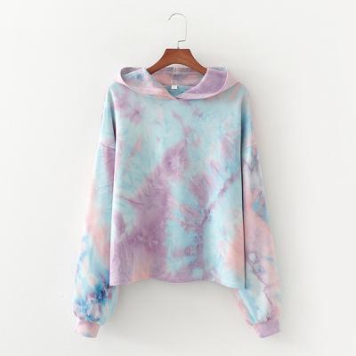 China Summer WY309 European Design Viable Colorful Tie Dye Long Sleeve Sweatshirt Women Jumper Hoody Clothing for sale