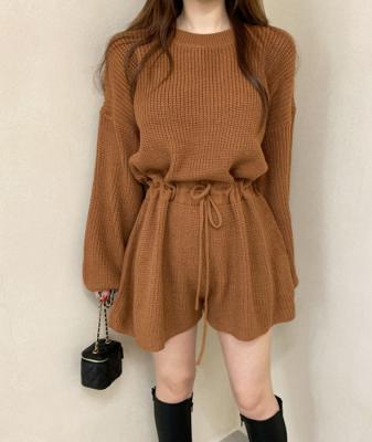 China STREETWEAR K312 Korean Chic Design 2021 Autumn O Neck Long Sleeve Knitted Jumpsuit Women Playsuits Clothing 10 for sale