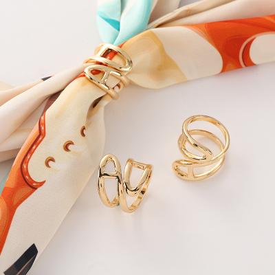 China F09 Fashion Metal ALLOY F09 Hot Selling Silk Scarves Clip Ring Women Scarves Buckle Jewelry Brooch Pin Jewelry Wholesale for sale