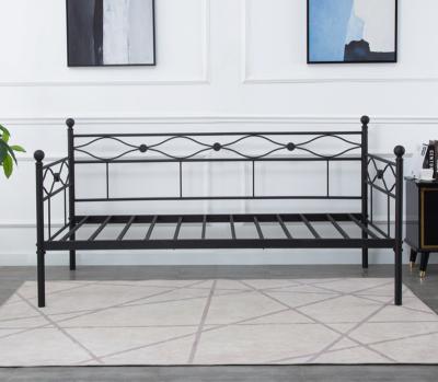 China Modern Design Metal Sofa Single Bed Frame Industrial Metal Wrought Iron Sleep Day Bed European Style Storage Best Price Best for sale