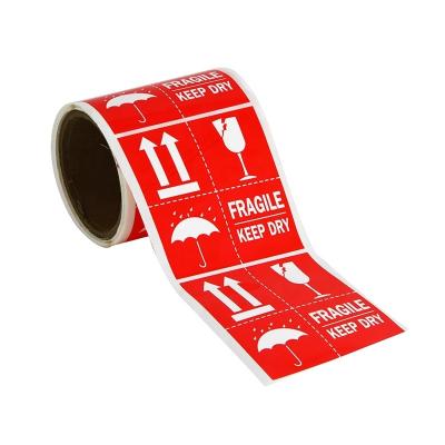 China Waterproof Permanent Adhesive Fragile Stickers Handle With Care Warning Shipping Label for sale