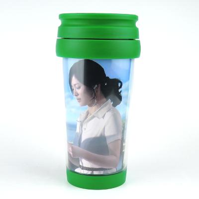 China Kids Disposable Popular Clear Plastic Tumbler Collection Reusable Summer Color With Paper Insert for sale