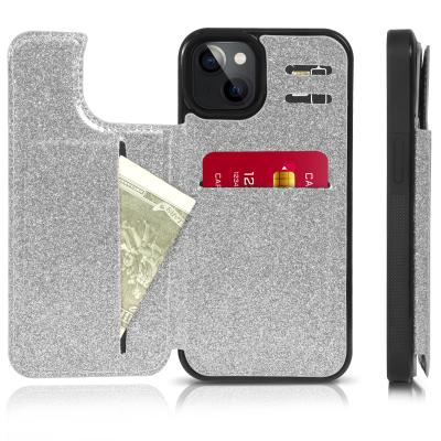 China Magnetci Closure 2021 New Design Smart Phone Case Flip Wallet Case Cover With Credit Card Holder For iPhone 13 Wallet Case for sale