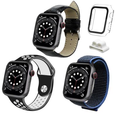 China Stopwatch Sport Loop Band, Silicone Sport Band Leather Band 3 Packs Compatible For Apple Watch Band 38mm 40mm 42mm 44mm, Replacement Wrist Strap for sale