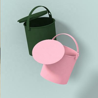 China Sustainable Home Storage Modern Design Plastic Bucket Around Small Plastic Trash Waste Bin Waste Container for sale