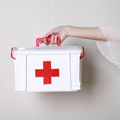 China Viable Wholesale Plastic Medicine Storage Box First Aid Box Household First Aid Box With Lid Home Organization Medicine Cabinets for sale