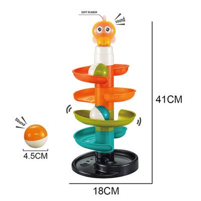 China 9PCS/SET colorful early education toys ball drop and roll swirling tower baby toys rolling ball pile tower G416447 for sale