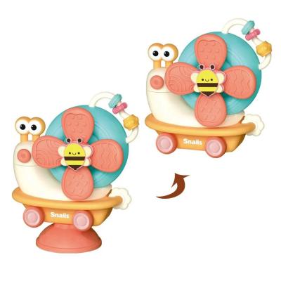 China Waterwheel/Wheel Type Dabbling Toy 2024 Hot selling multi-function montessori toys windmill snail waterwheel suction bath toys for sale