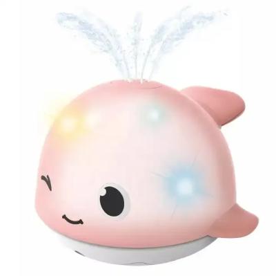 China Electric Lovely whale sound light baby bath whale water spray electric bath toy with flashing light for sale