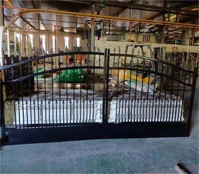 China Easily Assembled Garden Wrought Iron Security Double Swing 358 Clearvu Fence Gate for sale